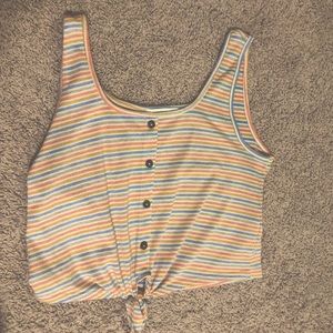 Caution To The Wind Colorful Striped Tank-Top